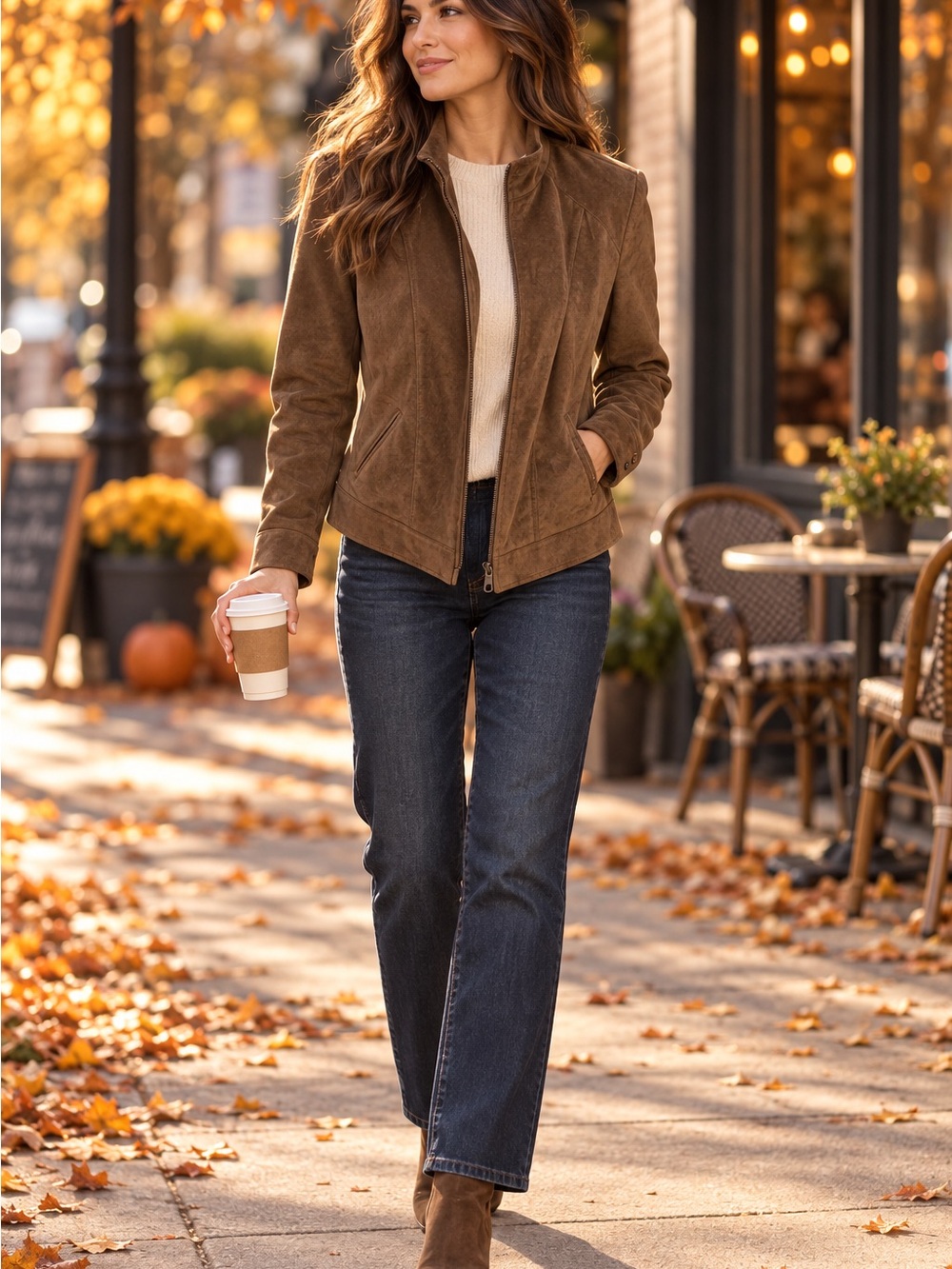 Tribal Women's Straight-Leg Jeans in Dark Blue